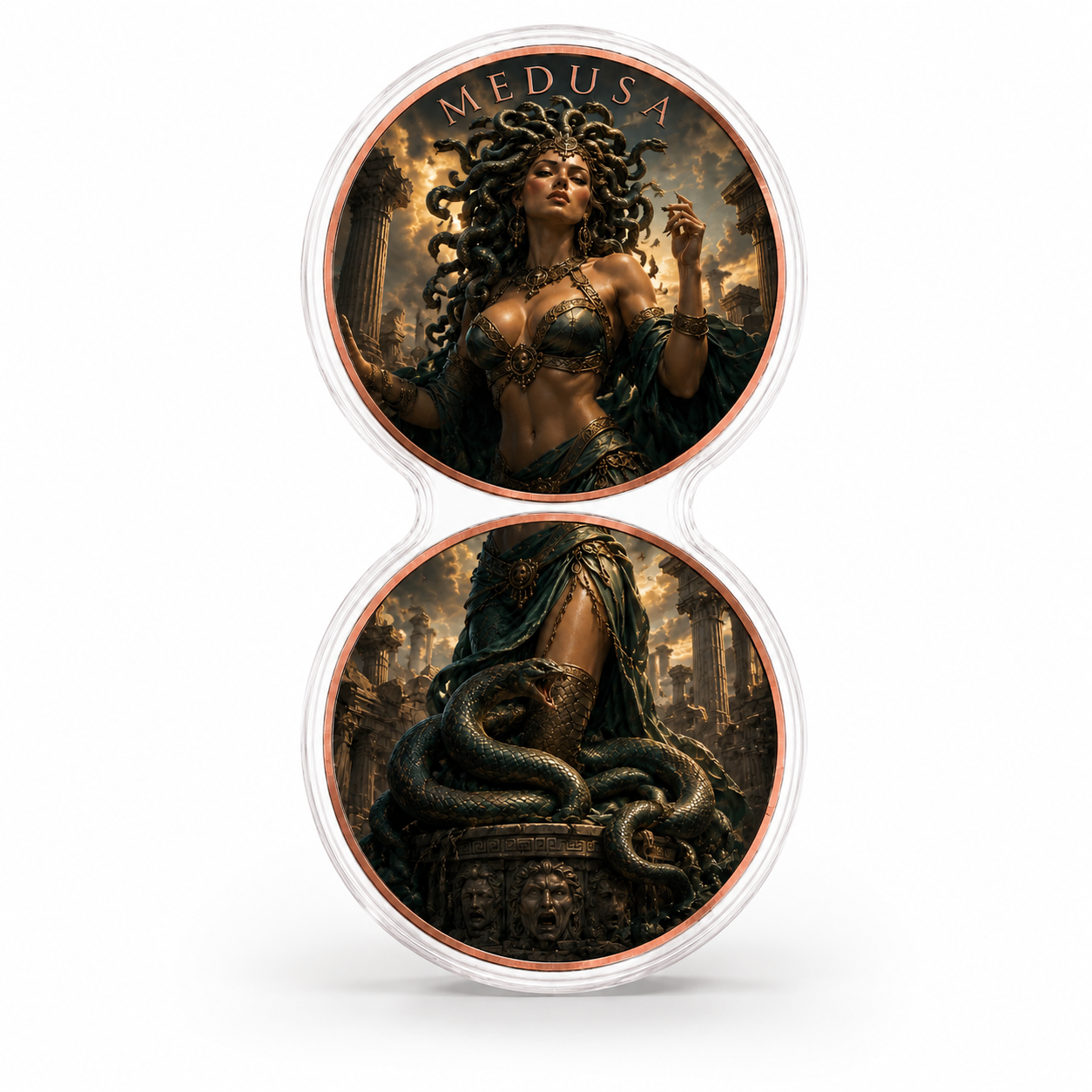 Medusa Dual 1 oz Pure Copper Coin Set – Greek Mythology Edition (10 Sets Minimum)