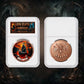 3 Styles Grim Reaper 1 oz .999 Fine Copper Collectible Coin, 3D Relief Dark Fantasy Skeleton Commemorative Round in Graded Slab (20 Stacks)