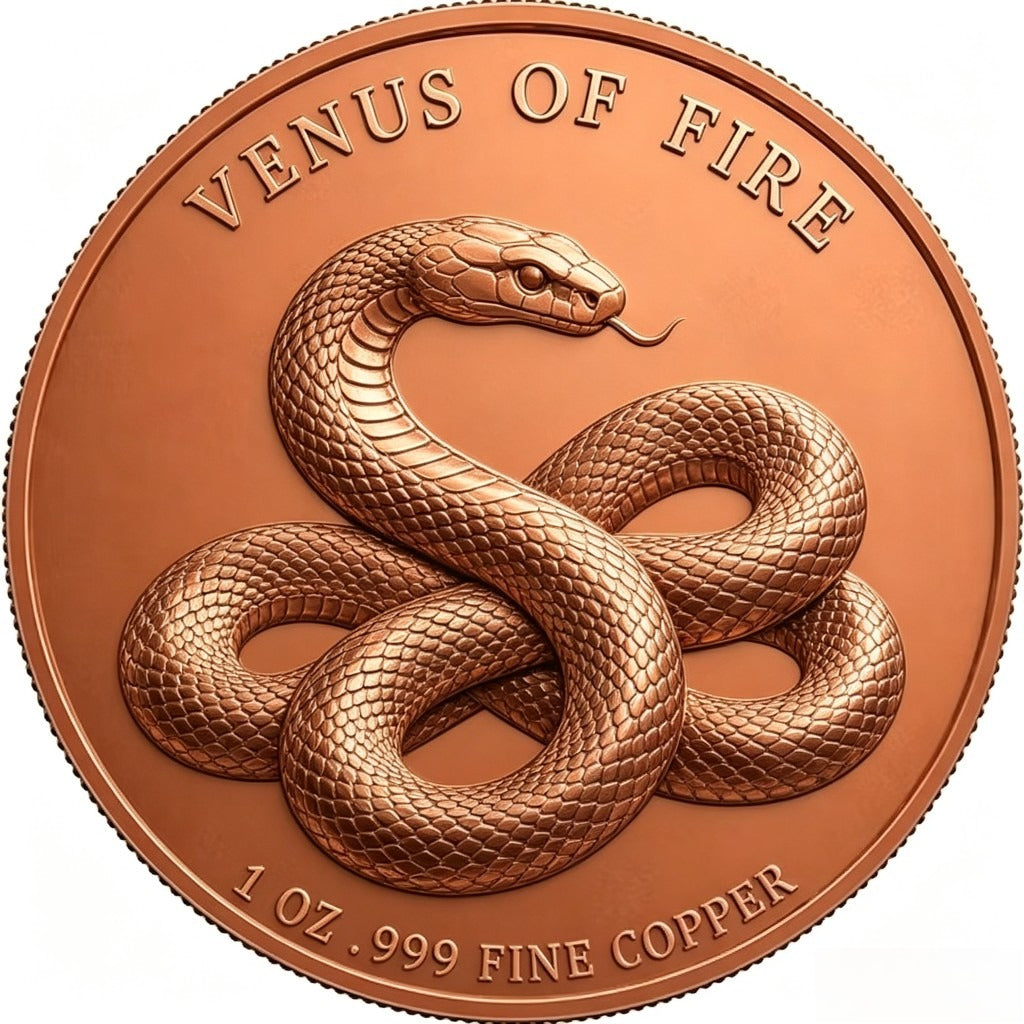 Venus of Fire 1 oz .999 Fine Copper Coin - 40mm (JULY, 2026)