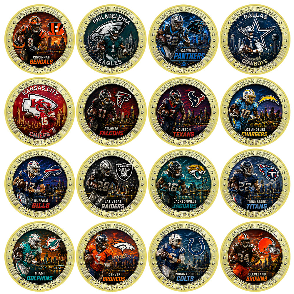 Pro Football 32-Team Complete Set – American Football Champions Challenge Coins