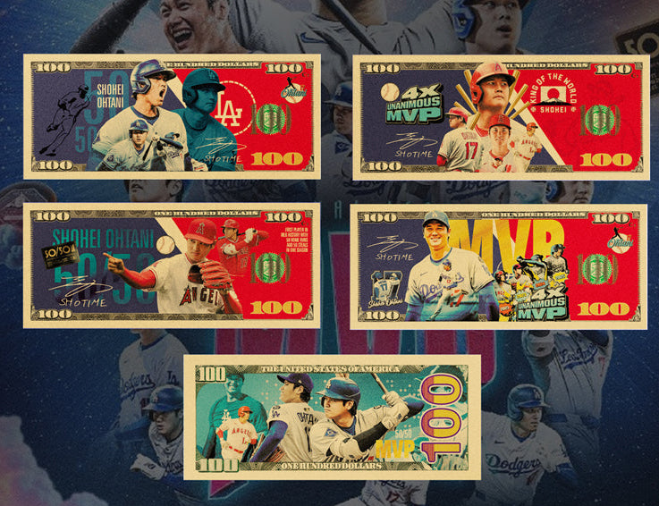 Shohei Ohtani 4-Pc $100 Gold Banknote Set