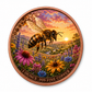 Exquisite 1 Ounce Pure Copper Round Coin Featuring 3D Honey Bee and Sunset Landscape Traditional Collectible Medallion