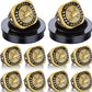 10 Pack Ice Hockey Championship Rings with Display Stand and Chain