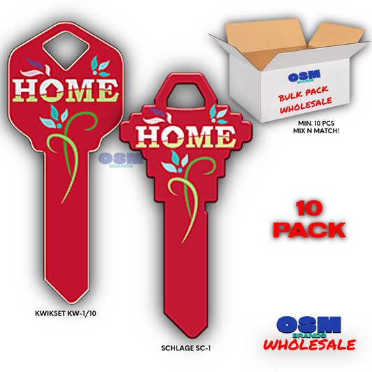 HOME 10 PACK House Key Blank GREAT FOR REALTORS! for KWIKSET OR SCHLAGE