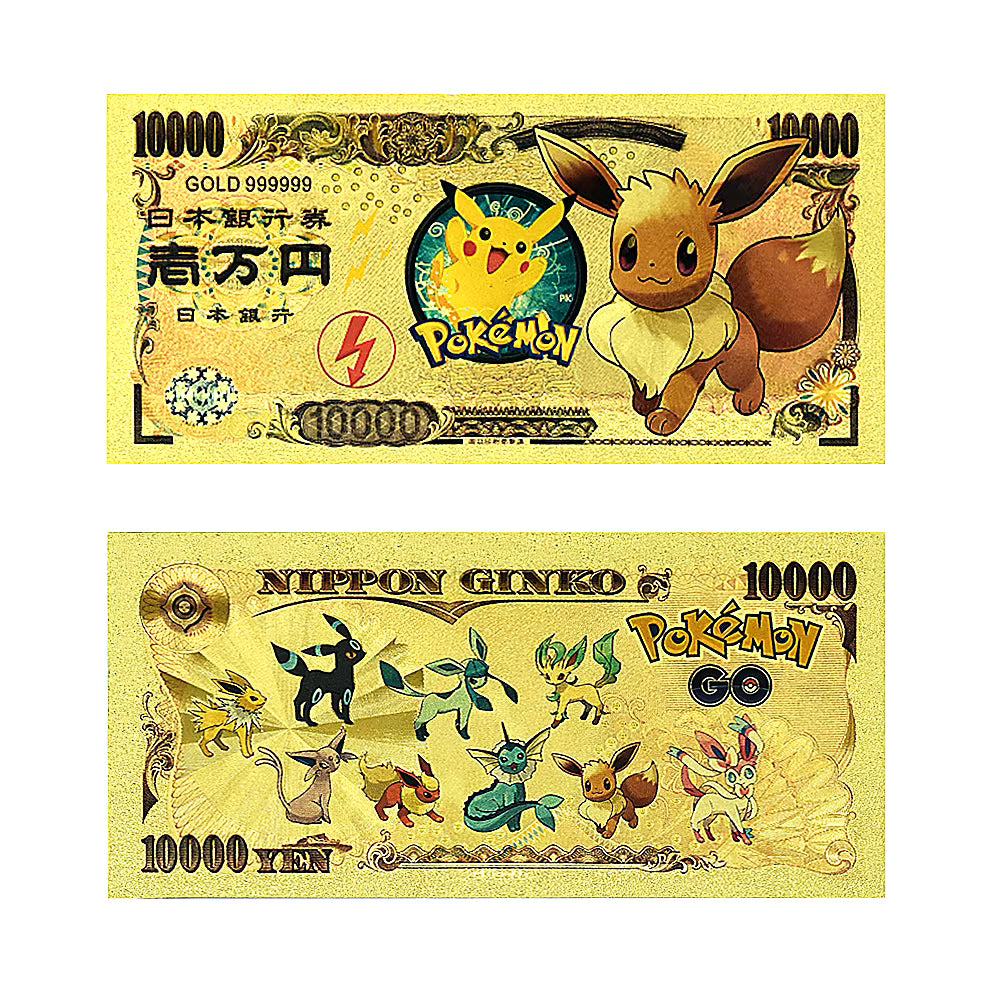 Pokémon 24K Gold Foil Banknotes – Pack of 10 (Choose Your Design)