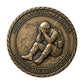 Not All Wounds Are Visible Fighting the Battle Within Challenge Coin obverse closeup – combat soldier head in hands cracked ground helicopter antique bronze rope twist rim