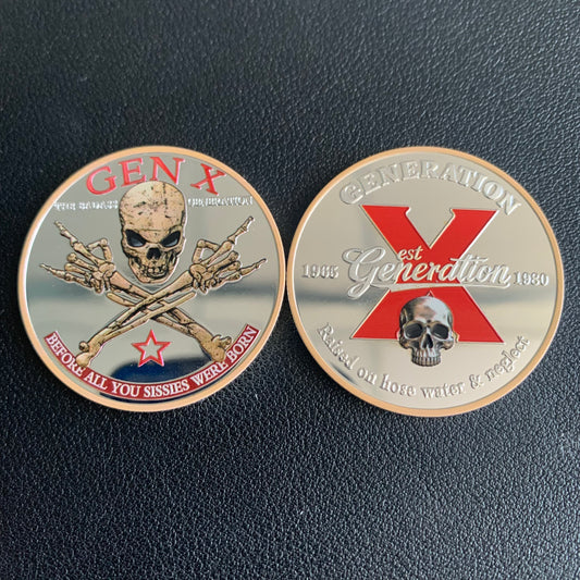 50-Pack Generation X Badass Generation 40 mm Challenge Coins – Silver Tone