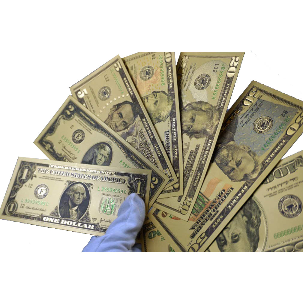 WHOLESALE ONLY 50 SETS US 24K BANKNOTES $1-$100-7 PCS PER SET