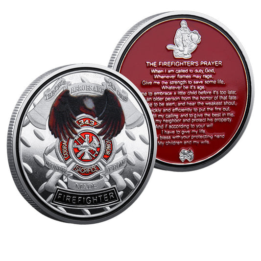 Firefighter's Prayer Firefighter Challenge Coin Lot - 50 Pieces, Gold Tone & Silver Tone
