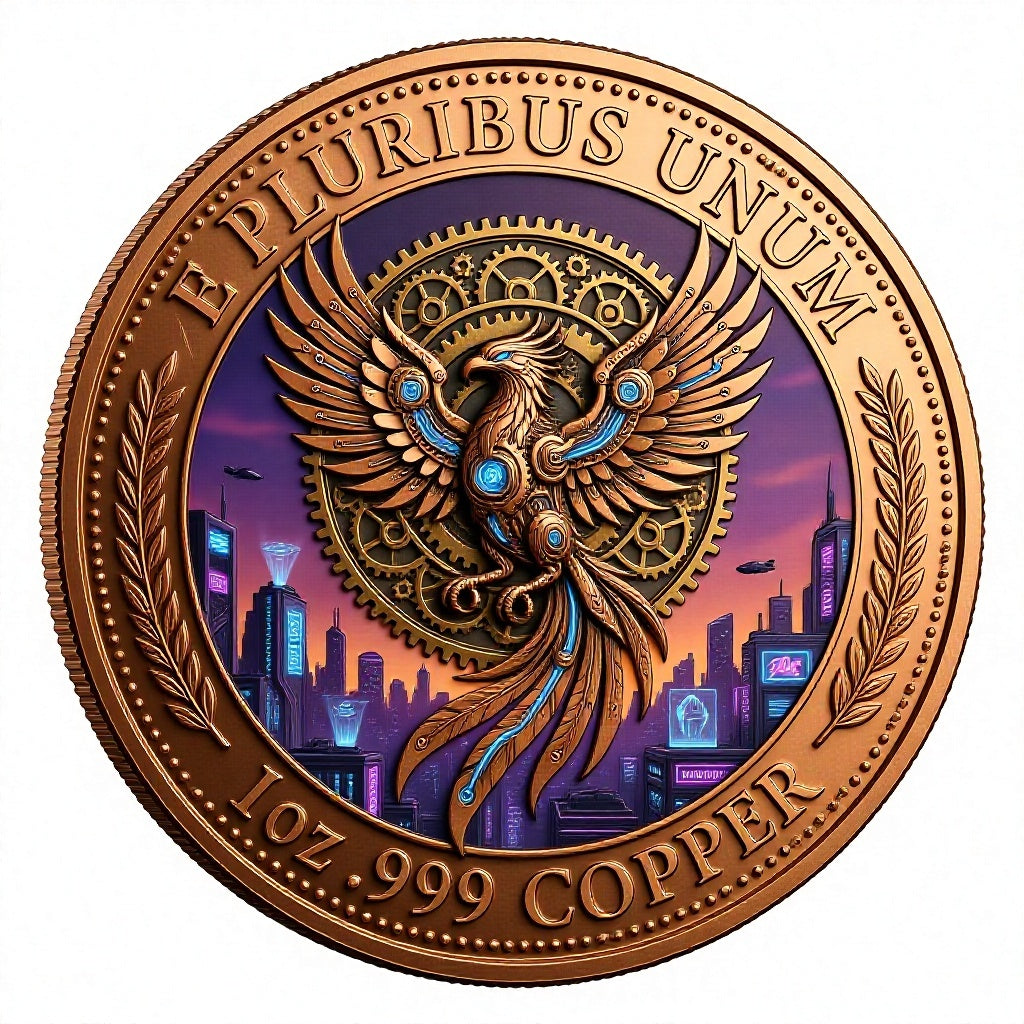 2026 Cyberpunk City 1 oz .999 Copper Commemorative Coin with Display Box - 30 Piece Lot