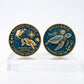 U.S. Navy Certified Shellback Challenge Coin – Crossing the Line Navigated the Globe – 40mm 3D Antique Gold (Lot of 10)
