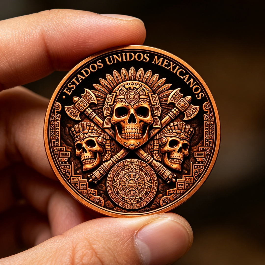 Mexico Libertad 1 oz .999 Fine Copper Round – Aztec Serpent & Skull Art Edition 2026 (Tube of 20)
