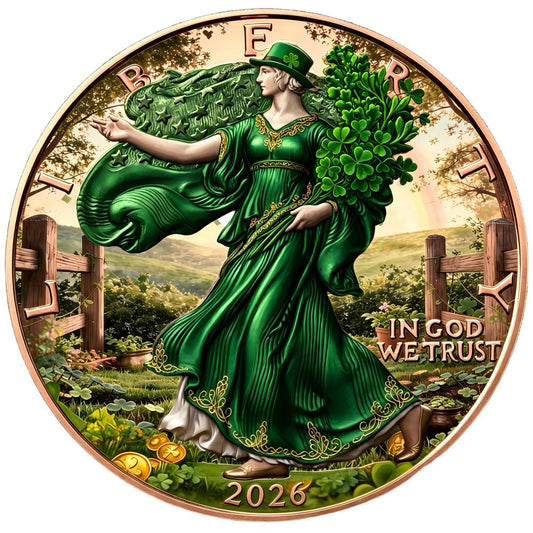 American Eagle Walking Liberty 1 oz .999 Fine Copper Round – St. Patrick's Day Irish Edition 2026 (Tube of 20)