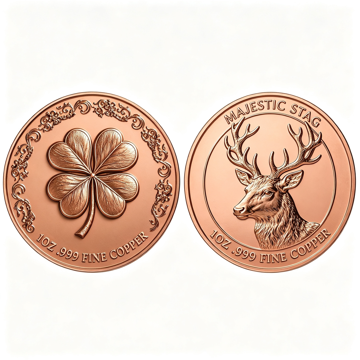 Majestic Stag 1 oz .999 Copper Commemorative Coin with Display Box - 30 Piece Lot