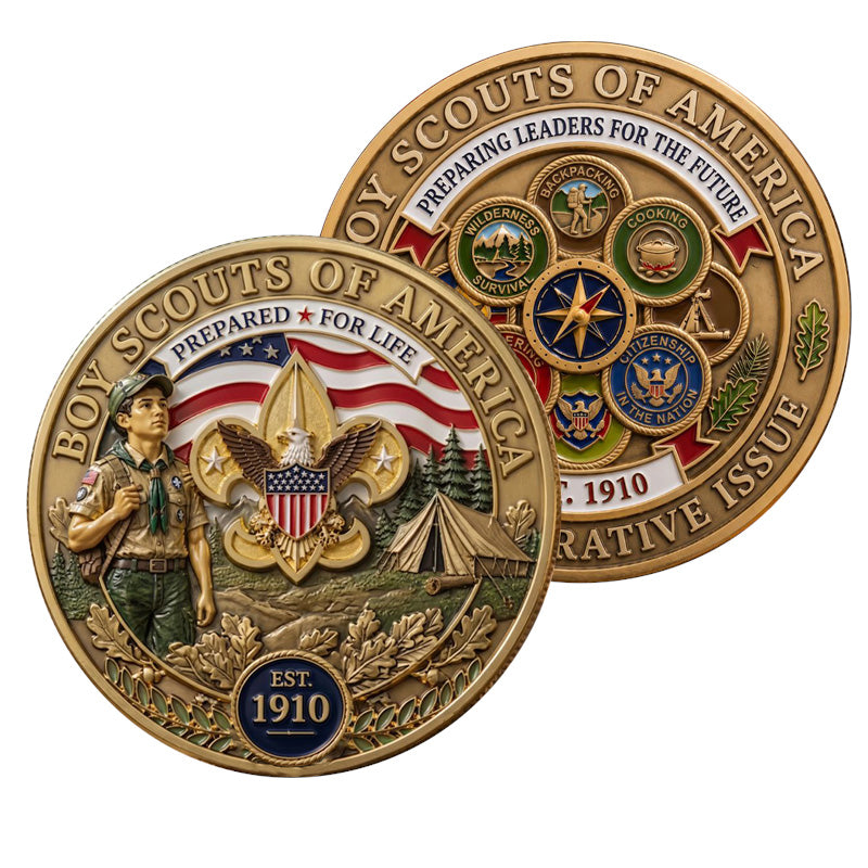 Boy Scouts of America Commemorative Challenge Coin | Est. 1910 | 40mm High Relief (20 PCS)