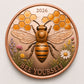 1oz .999 Fine Copper Traditional Folk Art Commemorative Coin High Relief Honey Bee Design Collectible Art Gift (Stack Pack of 20)