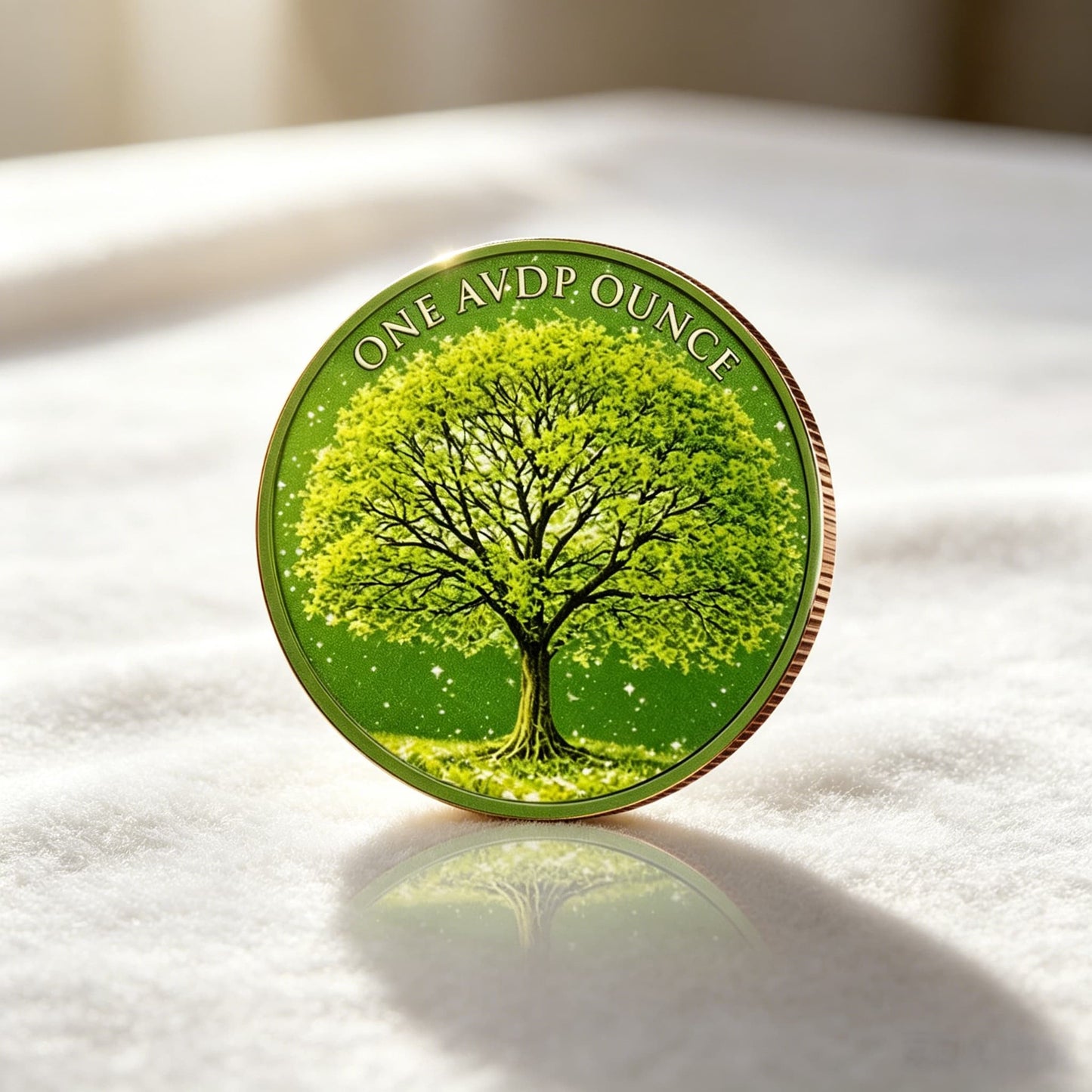 Tree of Life & Maple Leaf 1 oz Copper Round – Emerald Green Nature Art Edition (Tube of 20)