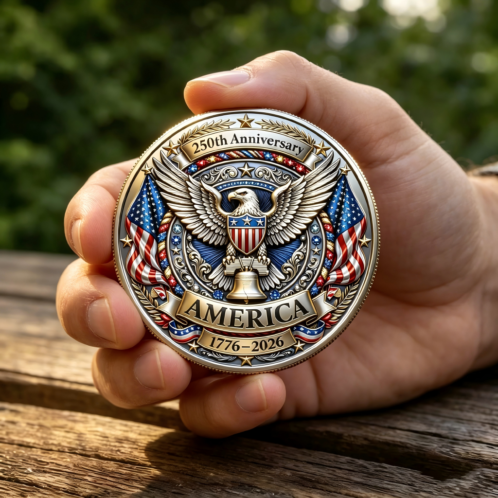 America 250th Anniversary Copper Coin – Reverse, 5 oz AVDP .999 Copper