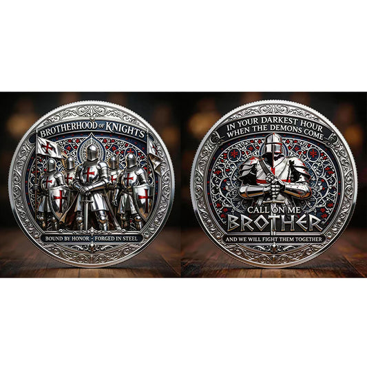 Brotherhood of Knights challenge coin front and back