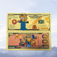WHOLESALE ONLY-MIN ORDER 10 SETS-THE SIMPSONS 24K BANKNOTE SET