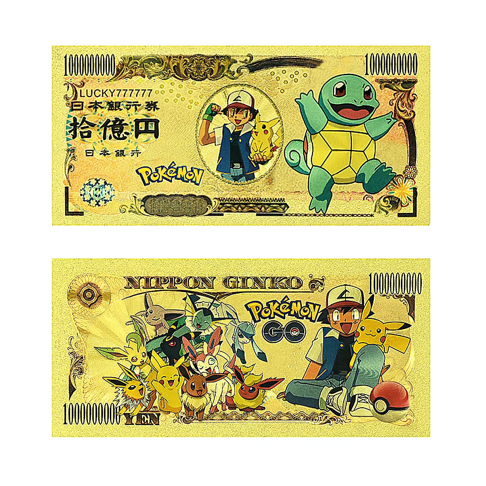 Pokémon 24K Gold Foil Banknotes – Pack of 10 (Choose Your Design)
