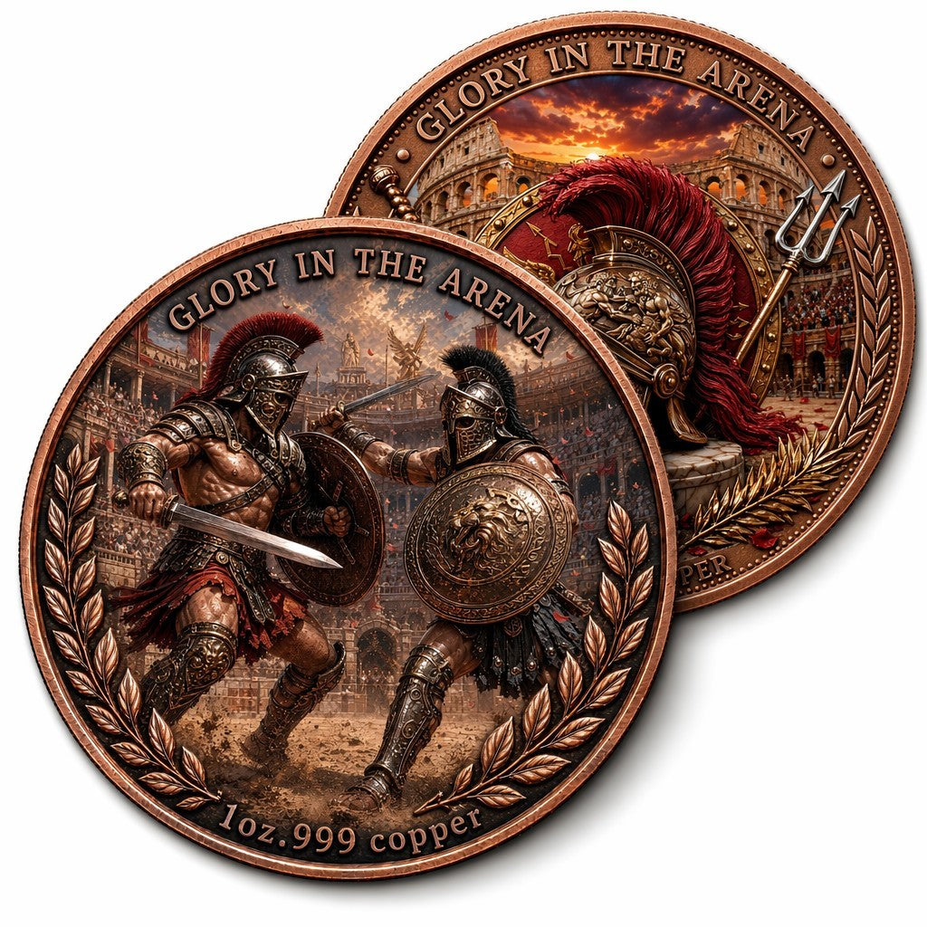 Glory in the Arena 1 oz .999 Copper Coin with Display Box - 30 Piece Lot