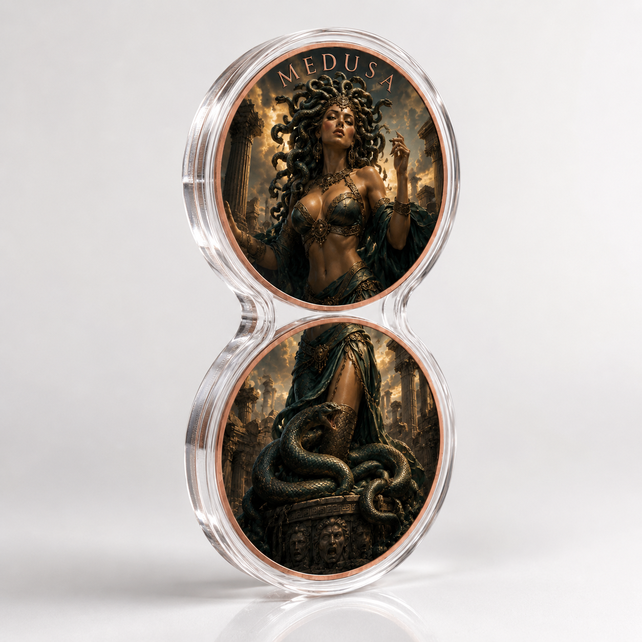 Medusa Dual 1 oz Pure Copper Coin Set – Greek Mythology Edition (10 Sets Minimum)
