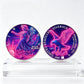 1oz Pure Copper Challenge Coin, 3D Neon Liberty Figure & Eagle Medal for Patriotic Collection