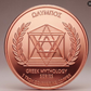 Zeus King of Gods 1 oz .999 Fine Copper Round – 3D High Relief UV Color Proof-Like | Greek Mythology Series(Roll of 20)