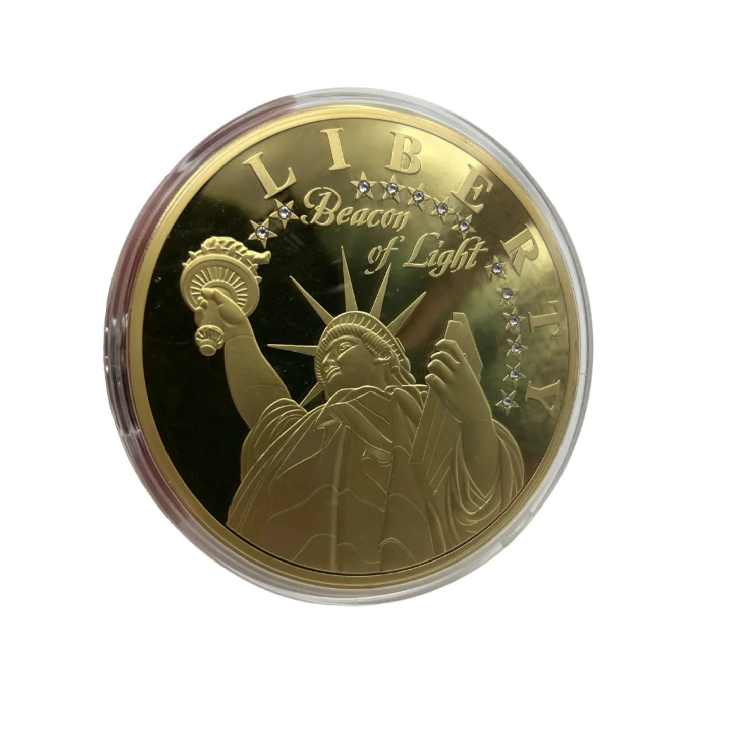 2016 Giant 4” Liberty Collectors Edition Coin- Swarovski Crystals w COA