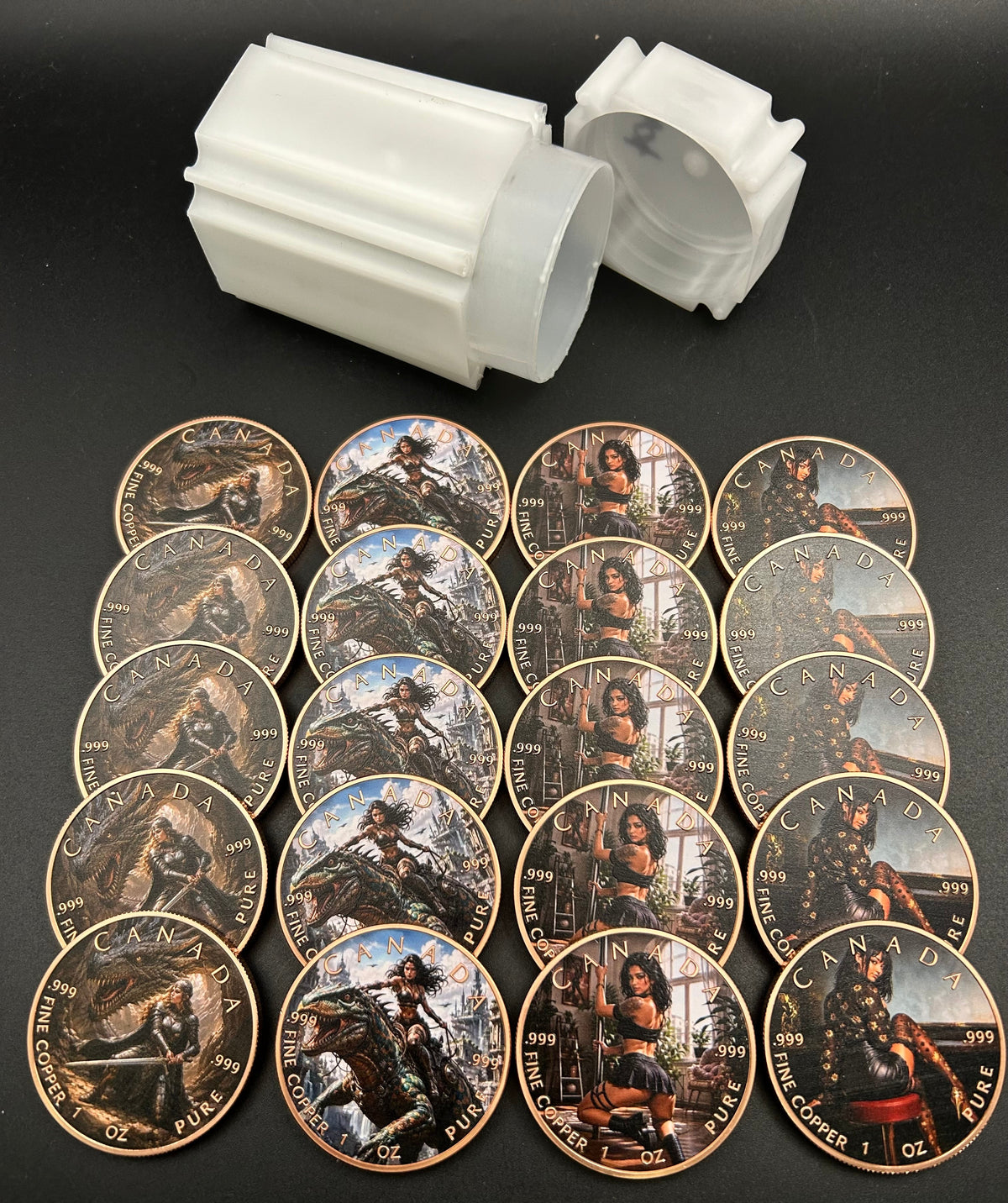 Stacker Pack Roll of 20 Canada Maple Leaf Brave Women Series .999 Copper 1oz. (20 Oz Total) LOT 5004