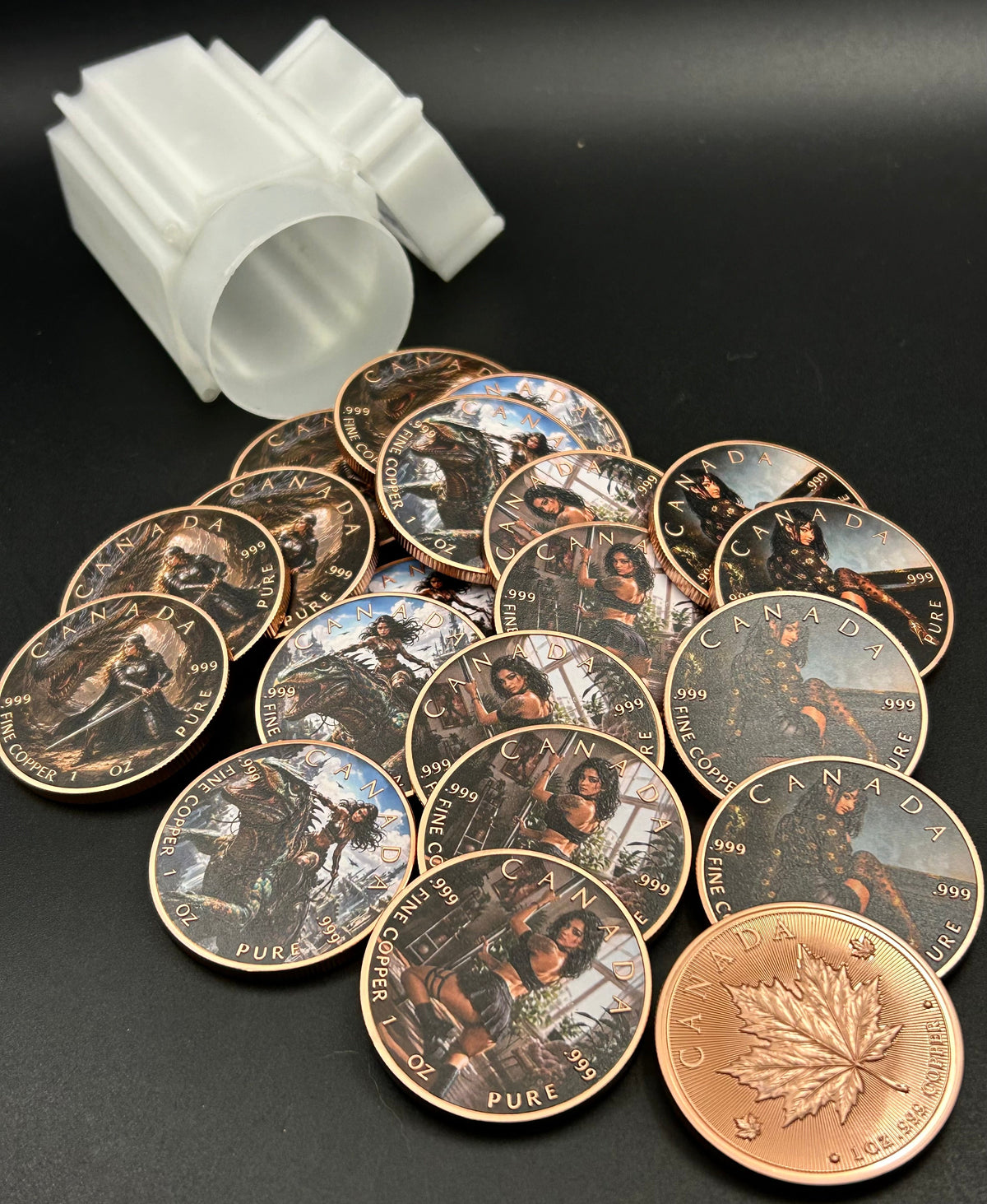 Stacker Pack Roll of 20 Canada Maple Leaf Brave Women Series .999 Copper 1oz. (20 Oz Total) LOT 5004