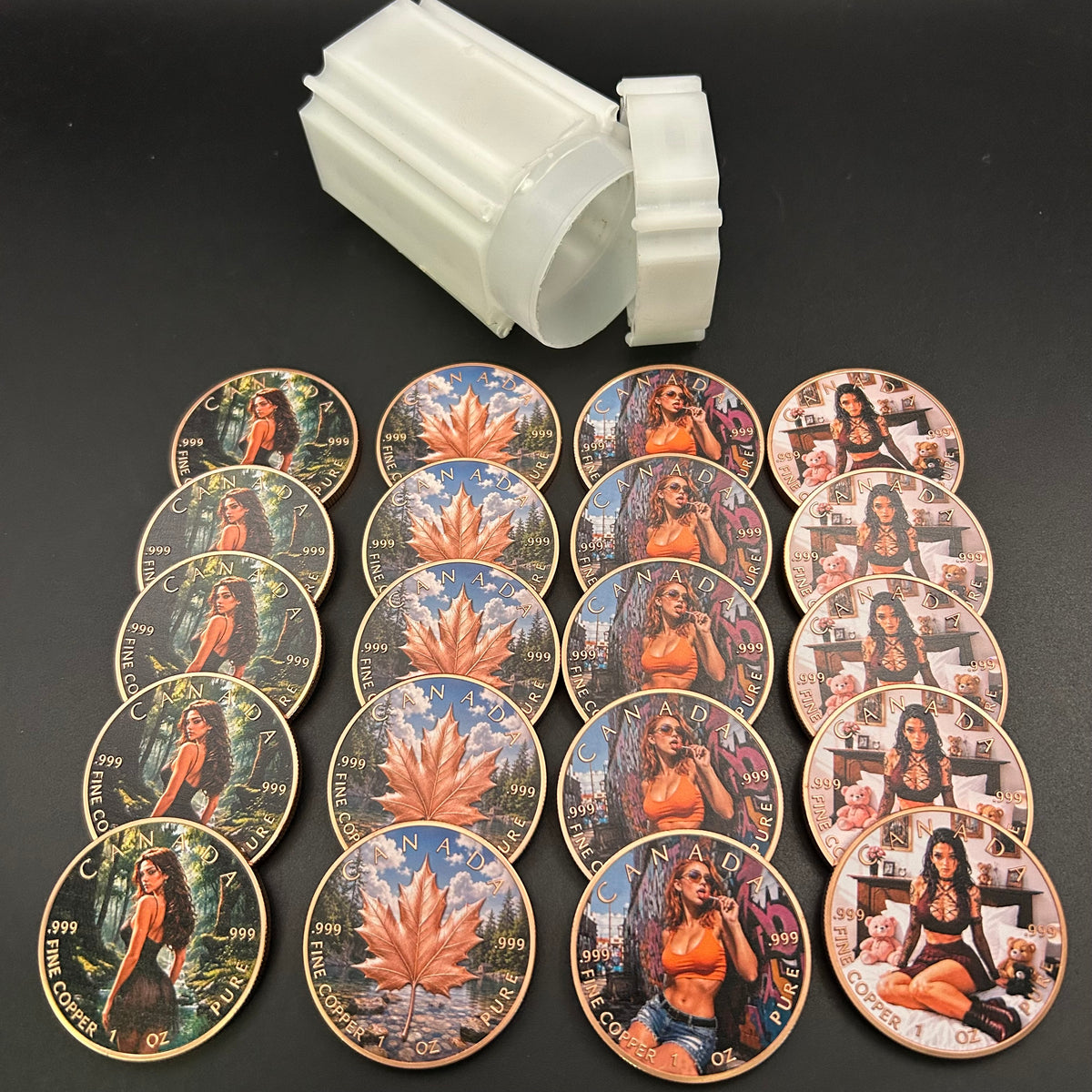 Stacker Pack Roll of 20 Canada Maple Leaf Brave Women Series .999 Copper 1oz. (20 Oz Total) LOT 5012