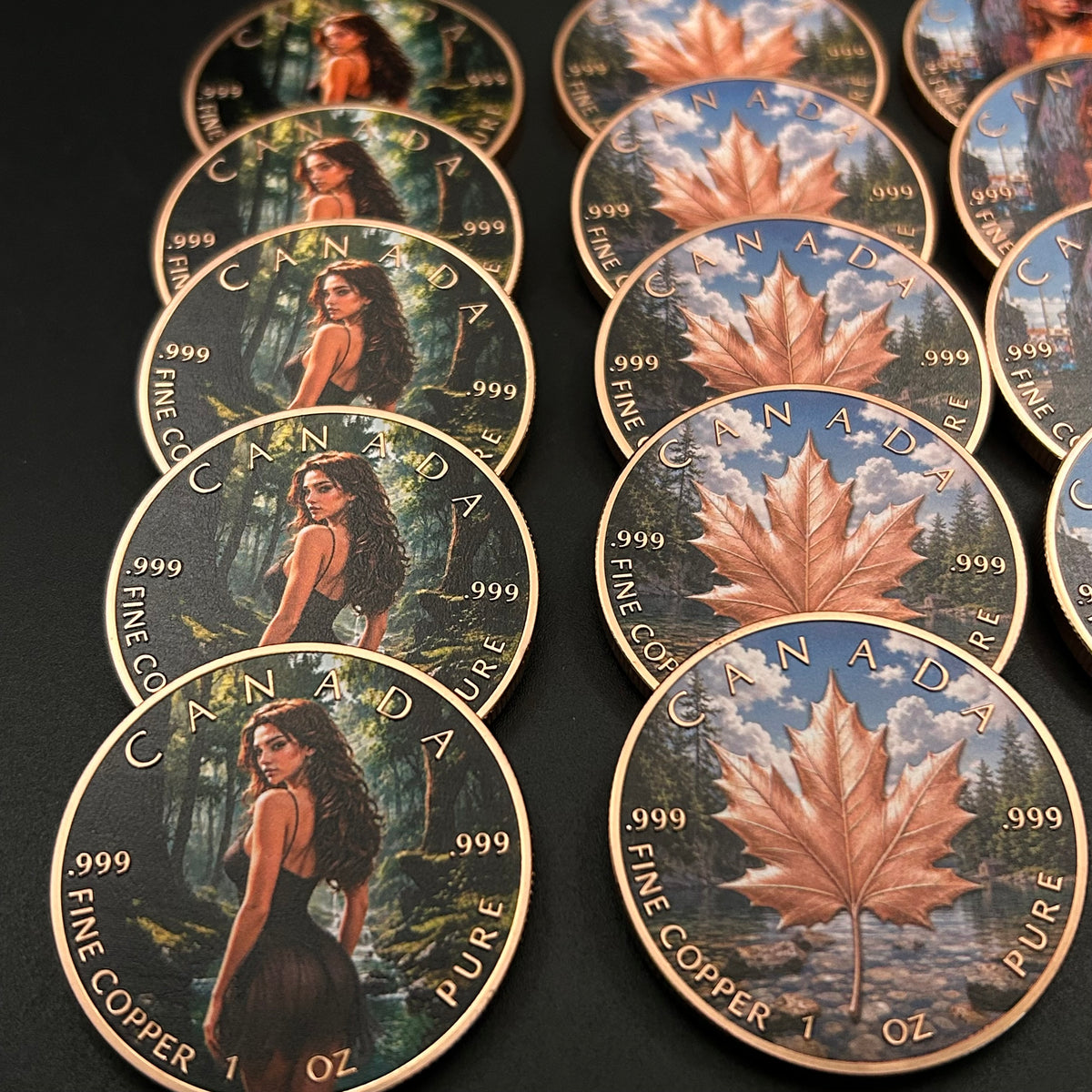 Stacker Pack Roll of 20 Canada Maple Leaf Brave Women Series .999 Copper 1oz. (20 Oz Total) LOT 5012