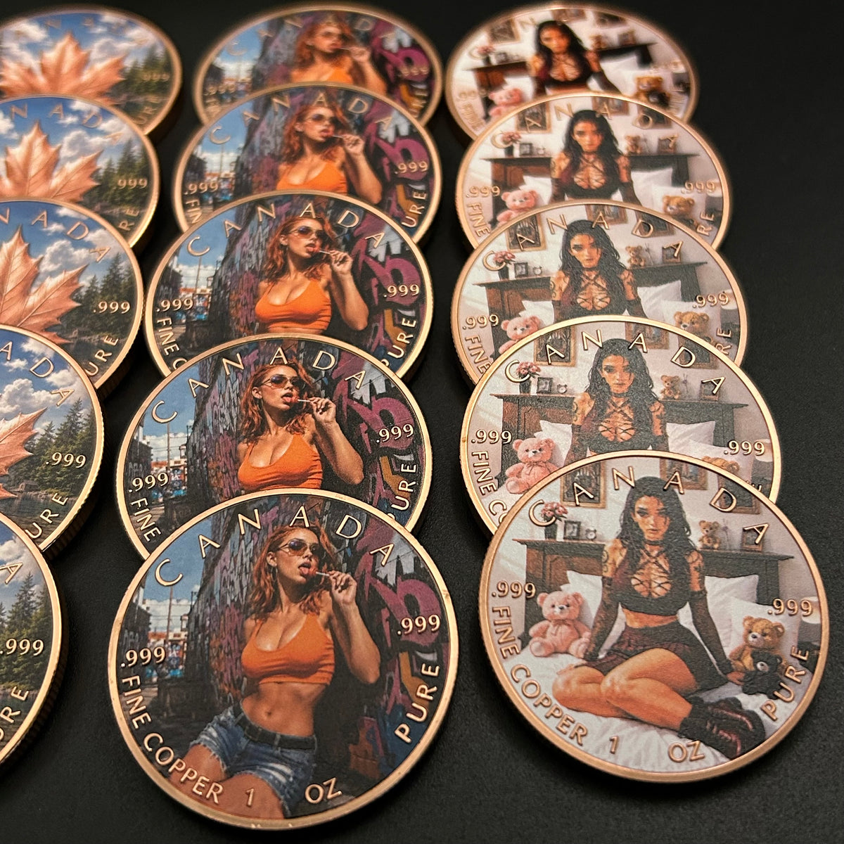 Stacker Pack Roll of 20 Canada Maple Leaf Brave Women Series .999 Copper 1oz. (20 Oz Total) LOT 5012