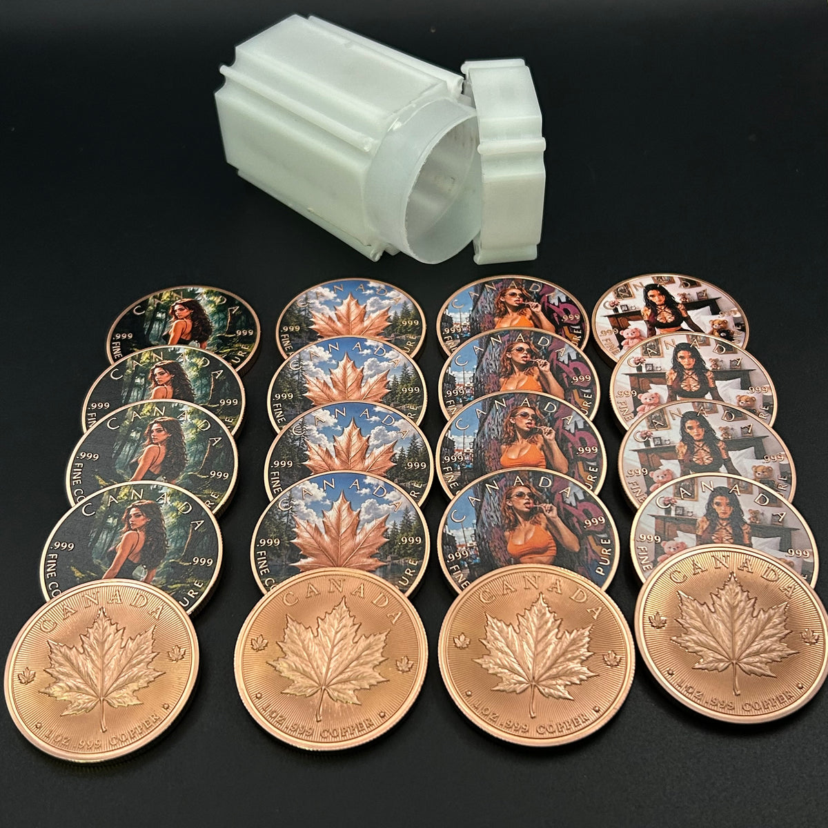 Stacker Pack Roll of 20 Canada Maple Leaf Brave Women Series .999 Copper 1oz. (20 Oz Total) LOT 5012