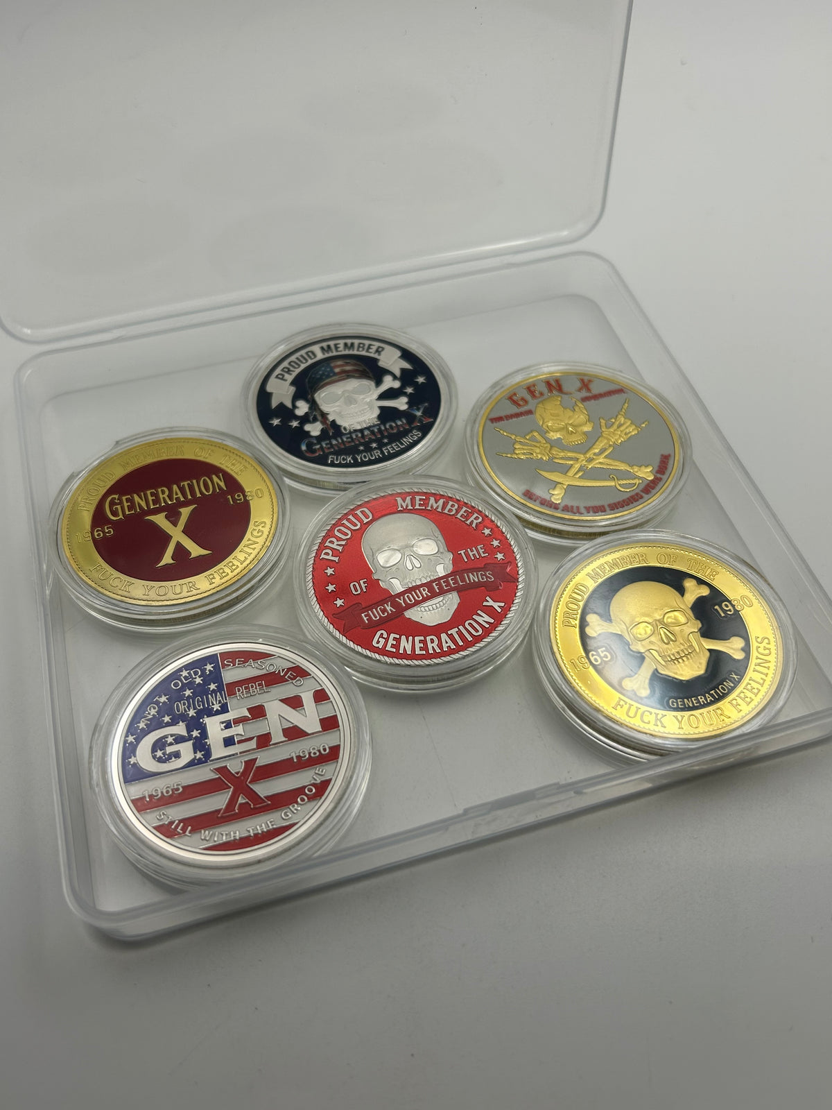 Generation X 6 Skull Coin Lot with box