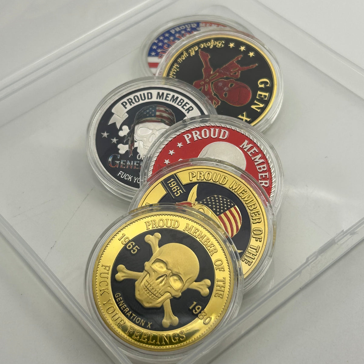 Generation X 6 Skull Coin Lot with box