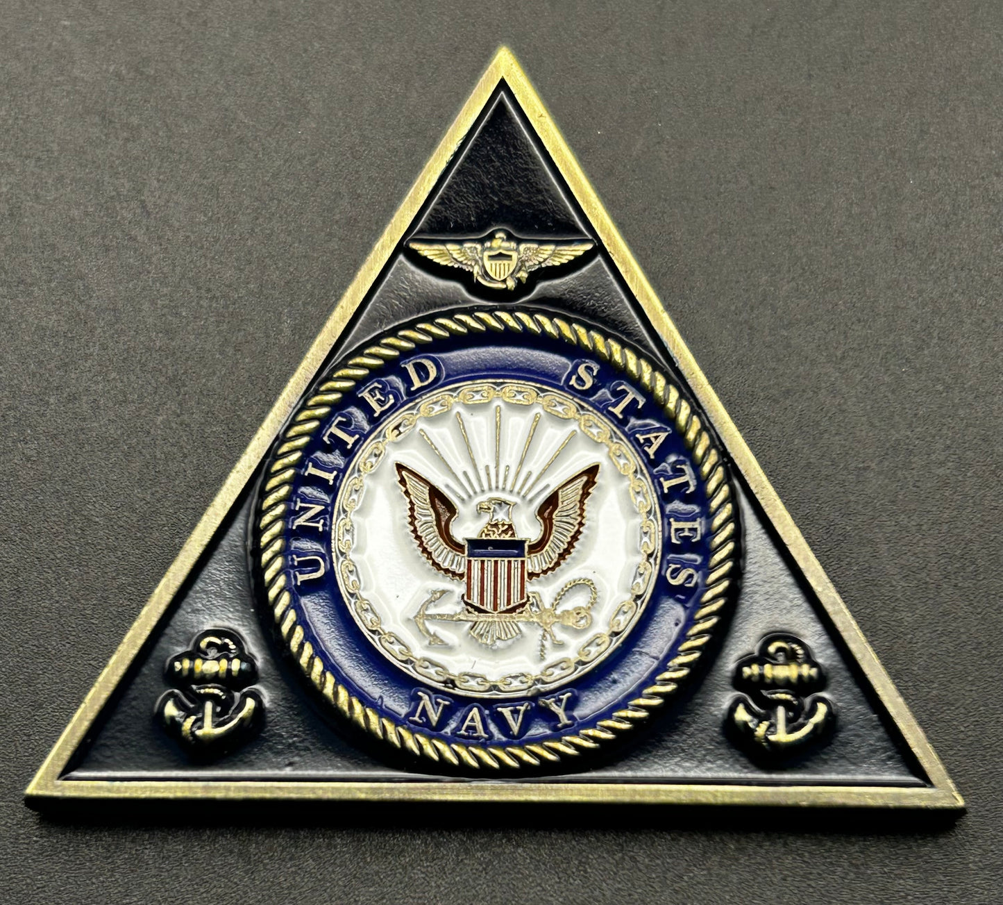 NAS Kingsville Texas "Flying the Future" U.S. Navy Triangle Challenge Coin 2" — Mint Condition