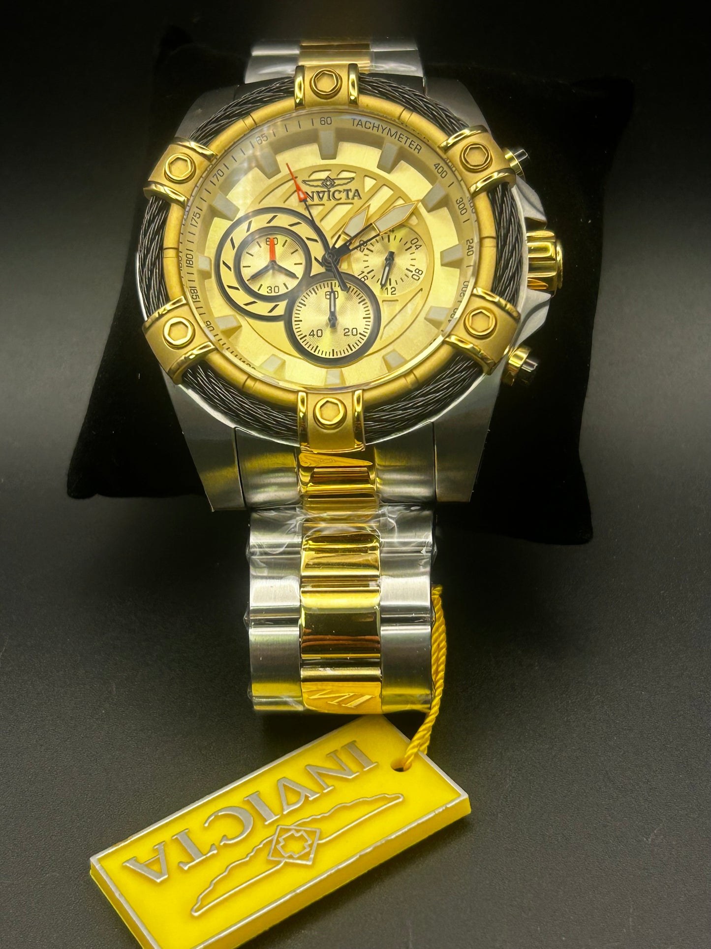 Invicta Bolt Ace 25518 Men's Chronograph Watch — 52mm Two-Tone Gold & Silver — Brand New with Tags