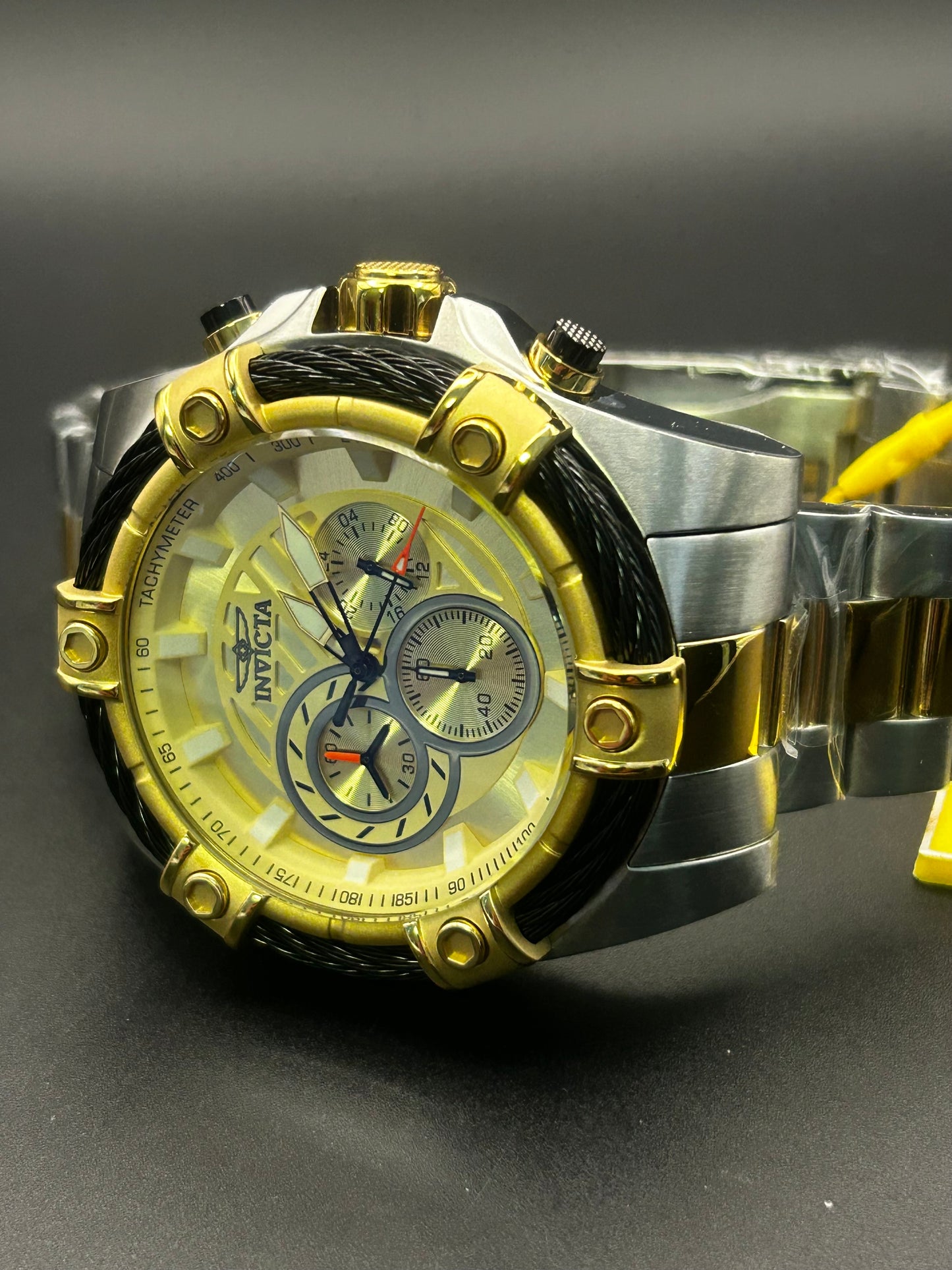 Invicta Bolt Ace 25518 Men's Chronograph Watch — 52mm Two-Tone Gold & Silver — Brand New with Tags
