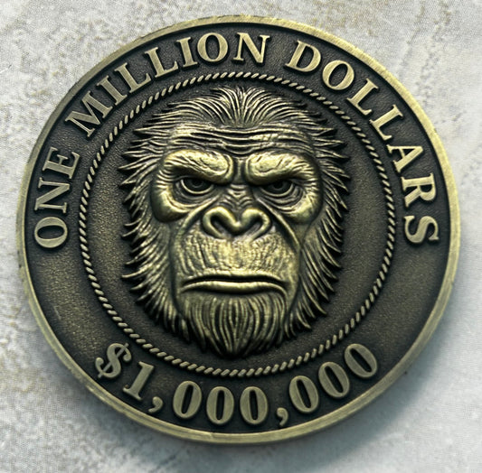 One Million Dollar Bigfoot Reward Challenge Coin – 1.75" Heavy Coin