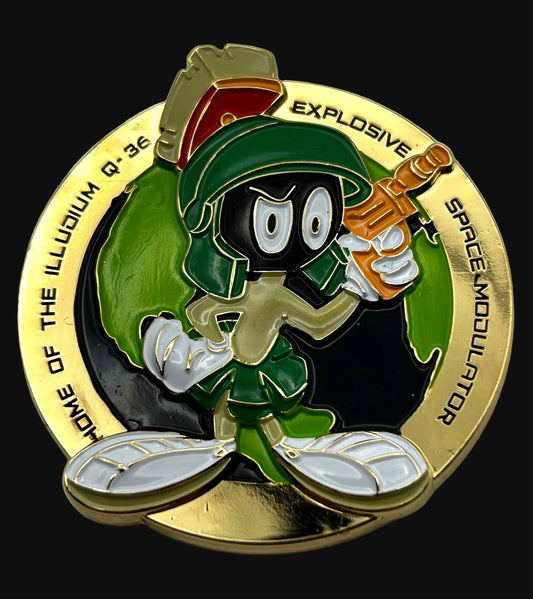 NYPD Firearms & Tactics Section – Marvin the Martian Challenge Coin – RARE 2" Die-Cut Gold