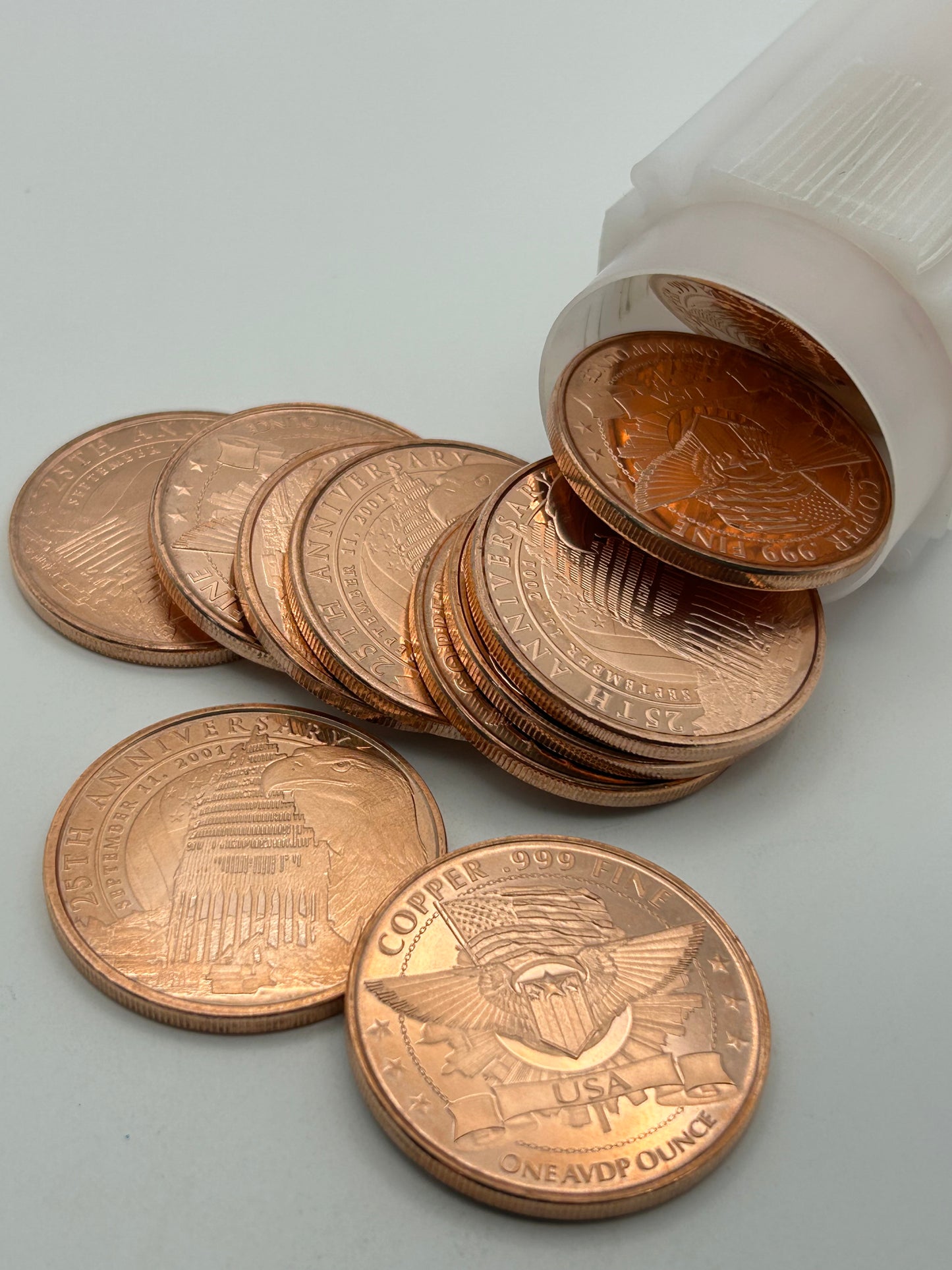 9/11 25th Anniversary Copper Round – Full Roll (20 Coins) | .999 Fine Copper | 1 AVDP oz | 40mm