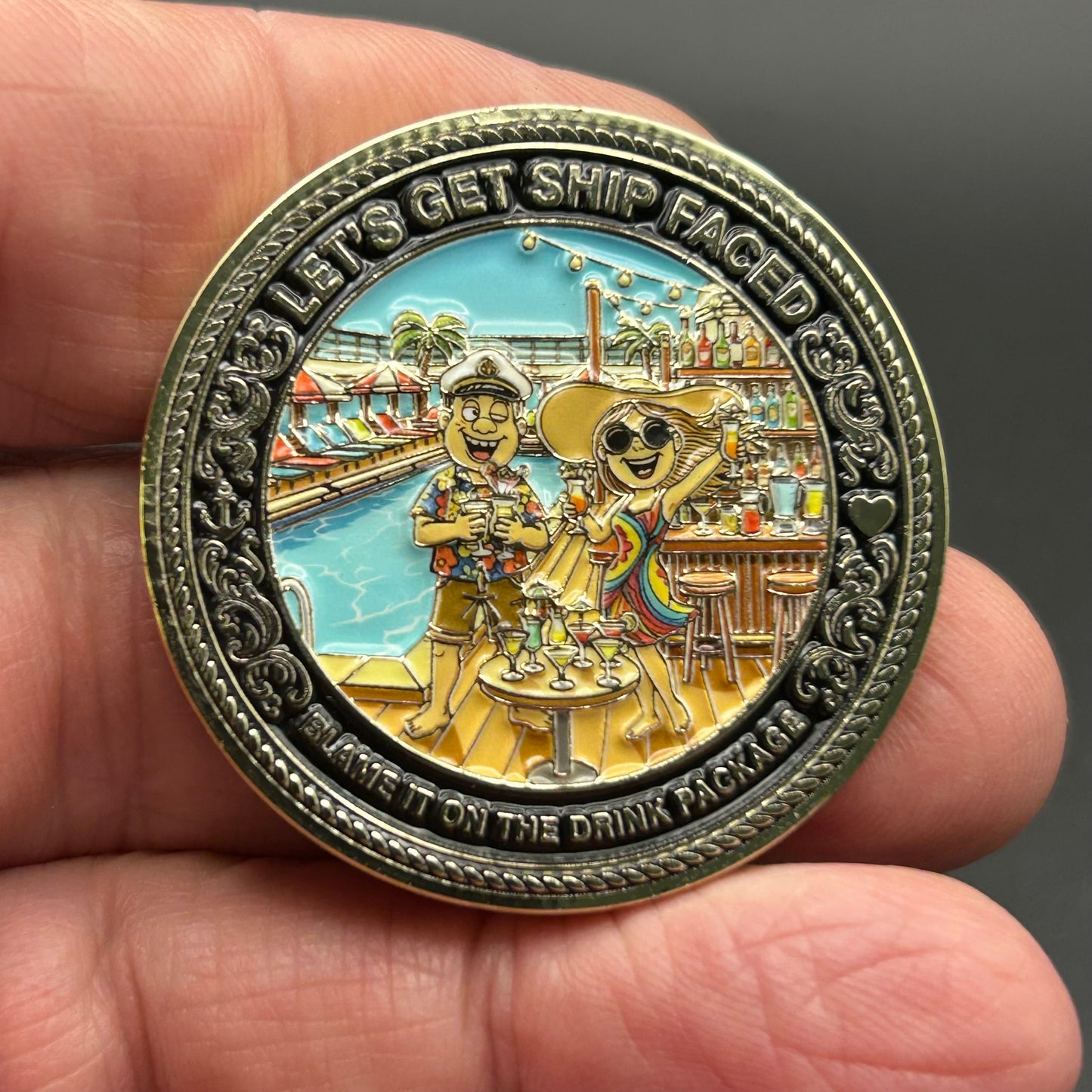 IN STOCK NOW! We Don't Give A Ship - Cruise Challenge Coin (40mm)