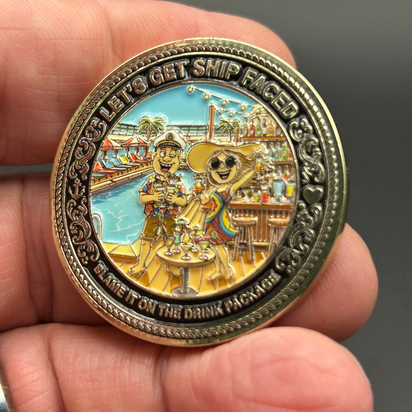 IN STOCK NOW! We Don't Give A Ship - Cruise Challenge Coin (40mm)