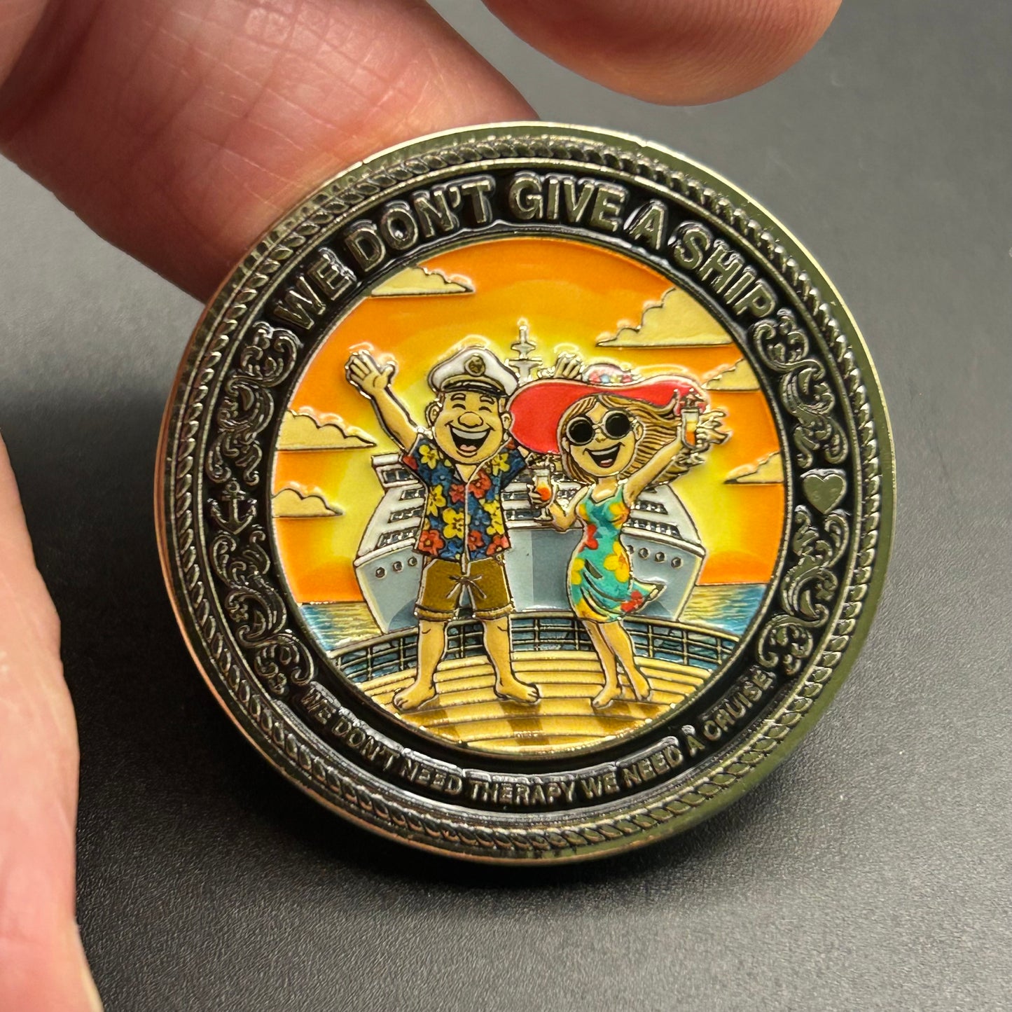 IN STOCK NOW! We Don't Give A Ship - Cruise Challenge Coin (40mm)
