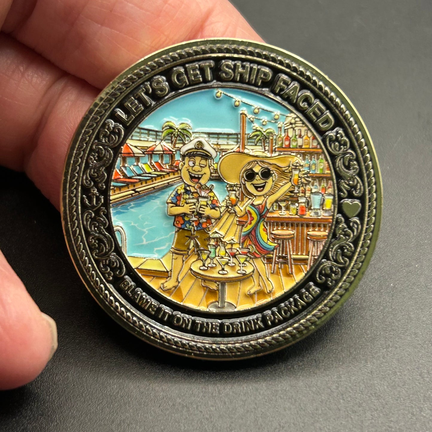 IN STOCK NOW! We Don't Give A Ship - Cruise Challenge Coin (40mm)