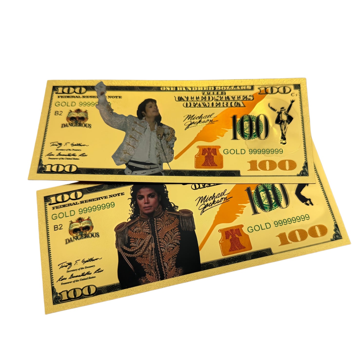 Michael Jackson 24k Gold Foil Banknotes 10 Packs-3 styles