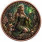 1 oz .999 Copper Round Celtic Forest Goddess obverse closeup – elf druid with fox owl deer butterflies